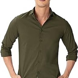 Cotton Plain Regular Fit Shirt for Men | Full Sleeve | Formal Shirt | Classic Collar Cotton-image-52