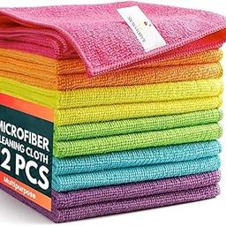Showstopper Microfiber Cleaning Cloth,12 Pack Cleaning Rag,Cleaning Towels (6 Multi Color, 40cm X 40cm)-image-35