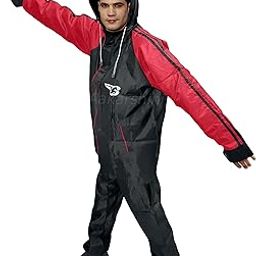 Size XL Reversible black & red rain coat for men waterproof bike riding with - Adjustable Hood, Inner pockets, Reflector at back & Carry Pouch-picture-16