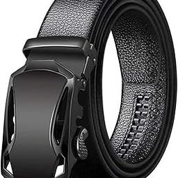 zacharias Men's Faux Leather Belt Autolock Buckle AB-07 (Black;Free Size) (Pack of 1)-picture-16