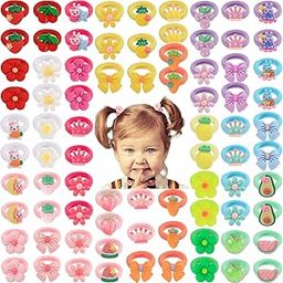 50 Pieces Baby Girl's Mini Elastic Soft Rubber Hair Bands Rubber Band (Multicolor)-image-74