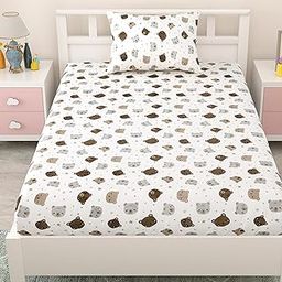 Coo Coo by Mafatlal Pure Cotton Single Bedsheet for Kids with 1 Pillow Covers, 144 TC (90x60 inches)-image-82