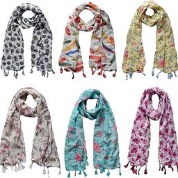 Women's Printed Chiffon Scarf and Stoles-N95(Free Size)-picture-39