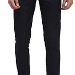 Men Navy Blue Solid Ultra Slim Fit Trousers-image-64
