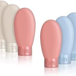 Travel Bottles for Toiletries Refillable Plastic Travel Containers Dispenser with Lid Small Leak Proof Empty Bottles Kit for Toiletries, Cream, Shampoo Cosmetic Storage Box(6 Pieces)-13