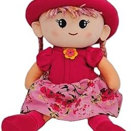 NATKHAT Soft Doll with Cap - 45cm | Plush Toy for Kids | Cute and Cuddly Stuffed Doll for Toddlers and Children, Pink-image-12
