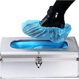 Ken Kou Shoe Covers Dispenser with 100pcs Shoe Cover Disposable Non Slip, User-Friendly and Reliable Shoe Cover Machine Silver-image-0