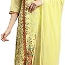 Yellow Georgette Embroidered Straight Kurta Pant Dupatta Set-image-26
