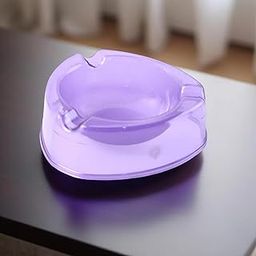Round Triangle Ashtray, Heat-Resistant Transparent Purple Plastic, 3 Grooves, Unbreakable, Indoor Outdoor Use-image-41