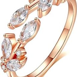 Rings for Women and Girls Silver Ring | Adjustable Crystal Rings Rosegold Silver Plated Finger Ring for Women | Birthday Gift For Women Anniversary Gift for Wife Valentine Gift for Girls-image-99