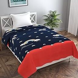 MORADO Glace Cotton Single Duvet Cover/Rajai Cover/Blanket Cover with Zipper (60x90 Inches, Red Blue)-image-58