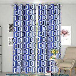 Homestic Square Print 2 Pieces Patio Sliding Door Curtain -Keep Warm Draperies, Sliding Glass Door Drapes,7 Feet (Blue)-image-13