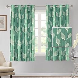 Cortina Polyester Window Curtains 5 Feet 150GSM - Long Crushed Emboss Floral Printed Light-Filtering (60-70% Room Darkening) Curtains for Bedroom, Office, Living Room & Hallway (Pack of 2, Dark Green)-image-9