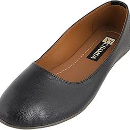 Womens Pure Leather Light Weight Black Ballet Flats Ballerinas (Bally)-image-1
