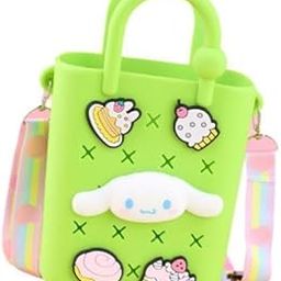 2xRubber Beach Bags Fashion Open Tote Bag with Charms Beach Basket Bag Tote Bag green Clothing, Shoes & Accessories Womens Handbags & Bags-image-53