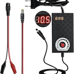 PGSA2Z Adjustable DC Power Supply, 3-12V 3A 36W, LED Display, Universal AC/DC Adapter with Multiple Voltage Settings-25