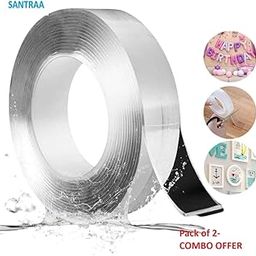 SANTRAA IVY Grip Tape 3 Meter Multipurpose Double Sided Magic Tape - Heavy Duty, Heat Resistant, Multi-Functional, Removable, Washable, Reusable Anti-Slip Gel Nano Grip Tape (Pack of 2)-image-66