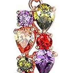 Chain Pendant for Women Multicolor Pendant Swiss Cubic Zirconia 18K Rose Gold Plated Pendant for Women and Girls.-10