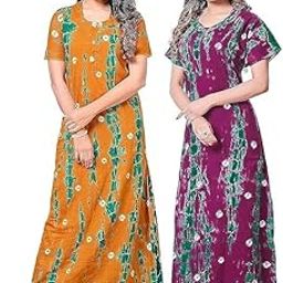 Women's Pure Cotton Regular Rajasthani Nighty Rajasthani Gown Jaipuri Nighty Jaipuri Gown Maxi Gown (Pack of 2 pcs)-image-95