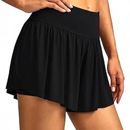 Women's High Waisted Swim Skirt Shorts 3" Flowy Swimsuit Bathing Suit Swim Bottoms for Women with Pockets UPF 50+-image-89