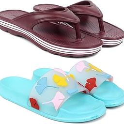 Combo Pack of 2 Slipper/Flip Flops/Slides/Clogs/Sandals for Women (V-Snow Vs Gobi)-image-12