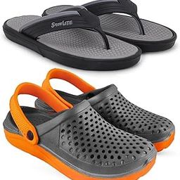 Combo Pack of 2 Slipper/Flip Flops/Slides/Clogs/Sandals for Men (V-121 Vs Clog 400)-image-59