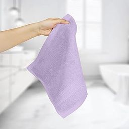 BAMA 100% Cotton Face Towel | Soft & Absorbent 650 GSM Washcloths for Face, Gym, Baby, Travel, 13 x 13 Inches, (Set of 5, Lavender)-image-14