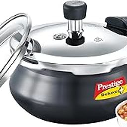 Prestige Deluxe Duo Plus Induction Base Aluminum Outer Lid Pressure Cooker, 1.5 Liters, Black-7