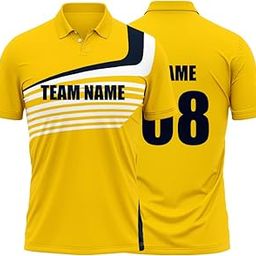 Cricket Polo Collar Sports Jersey for Men with Team Name, Name and Number Printed | Cricket t Shirts for Men Printed with Name | Cricket Jersey with My Name | DOdr1008-C01242023-C-POLO-6-image-18