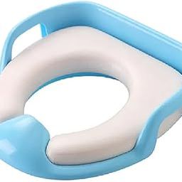 WOTOFY PP Baby Potty Training Seat Ring With Handle - Cushioned Potty Toilet Seat Safe Soft Training Seat Potty Sitting Bathroom Trainer Closestool Cover For Western-7
