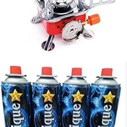 Stainless Steel Mini Butane Camping Stove, Portable Outdoor Cooker Burner With 4 Can-image-25