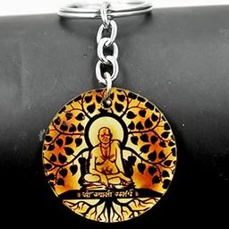 Shree Swami Samartha Yellow Religious Acrylic Keychain for Men and Women-image-1