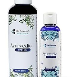 Blu Essentials Ayurvedic Hair Care Combo Pack, Anti Hair Fall Shampoo and Oil for Normal/Oily with Normal-Oily Scalp & Straight and (Free Shampoo)-image-7