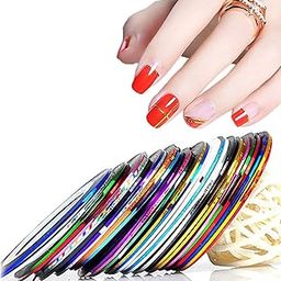 TopFinder® 5 Multicolor Mixed Colors Rolls Striping Tape Line Nail Art Decoration Sticker DIY Nail Tip (Basic)-38