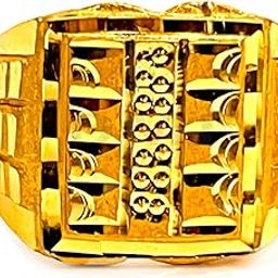 Premium Heavy Gold Look Finely Detailed Handmade Ring For Men Brass Gold Plated Ring (DM-MNR16)-image-77