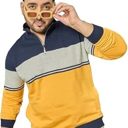 austivo Man Striper High Neck Sweatshirt-picture-15