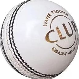 HTM Club Cricket Leather Ball - Pack of 1, White-image-0