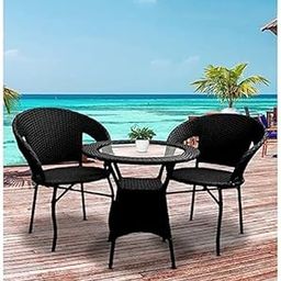Rattan India |D-12 Patio|Indoor| Outdoor| Living Room | Balcony | Garden | Chair Table Set 2+1 (2 Chair + 1 Table)|Furniture Set |Coffee Chair Set|Powder Coated|-image-52