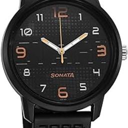 Volt Quartz Analog Black Dial Polyurethane Strap Watch for Men-77085PP15W/NT77085PP15W-46