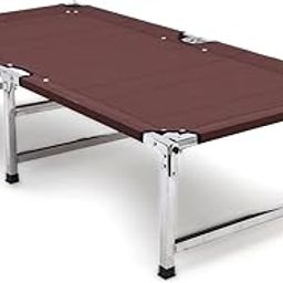 Folding Bed Heavy Stainless Steel Single Sleeping Bed for Home, Camping, Picnic,Outdoor Portable Cot Camp Bed Guest Bed Folding (Brown)-23