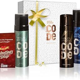 Wild Stone Valentine Gift Box with Code Chrome, Steel and Titanium Body Perfume (120ml each)-31