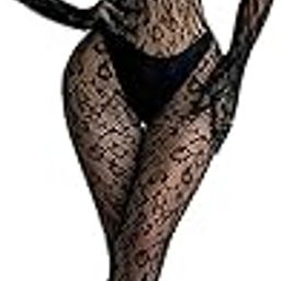 Women's Polyimide and Elastane Full Body Stocking (MS_2025_Black_Free Size)-image-17