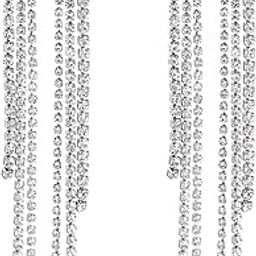 Celebrity Inspired Earrings | Crystal Diamond Studded Long Tassel Earring | Latest Stylish Western Earrings for Women and Girls | Statement Jewellery | Gift for Girlfriend, Wife, Sister-image-51