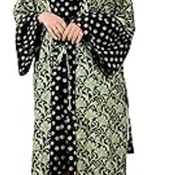 Women Exclusive Pure Cotton Two pcs Night Gown Set Sleeveless Inner with Full Sleeves Robe/Housecoat-image-84
