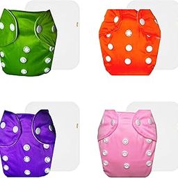 Dumbledo Lite Cloth Diaper with Cotton Insert (Pack of 4) | Soft & Gentle | 6-Layer Absorbent Pad | Easy to Clean | Worry-Free Diapering | 3 Months – 2 Years | Unisex Baby-picture-1