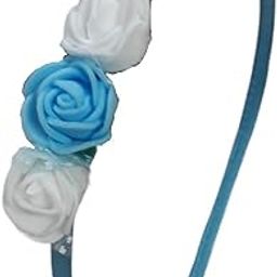 Floral hairband Flower Hair Band flower hair accessories Head Band floral for Women and Girls Tiara for women wedding - Artificial SKY BLUE Color : 1 Pc-image-86