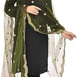 Embellished Fancy Cut Work Design Plastic Mirror Net Dupatta for Womens-picture-42