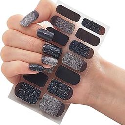 3D Nails Stickers for Women, Girls, Female & Kids Waterproof Nail Art Glittery Luxury Extension Peel Off Self-Adhesive DIY Nails Stickers 14 Tips DQ3-44-5