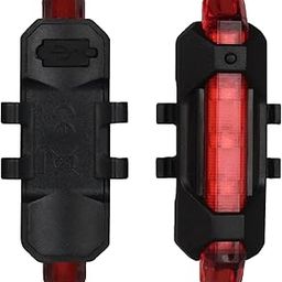 Dark Horse® Bicycle 5 LED Tail USB Light, Black-Red-26