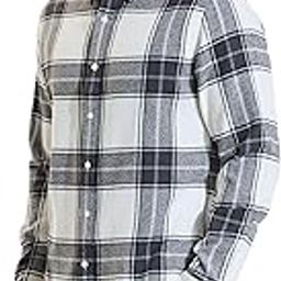 Full Sleeve Button Down Off White Checks Relaxed Fit Overshirt-picture-35